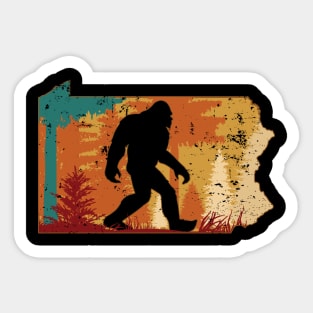 Bigfoot Retro Vintage Sasquatch Pennsylvania Sticker